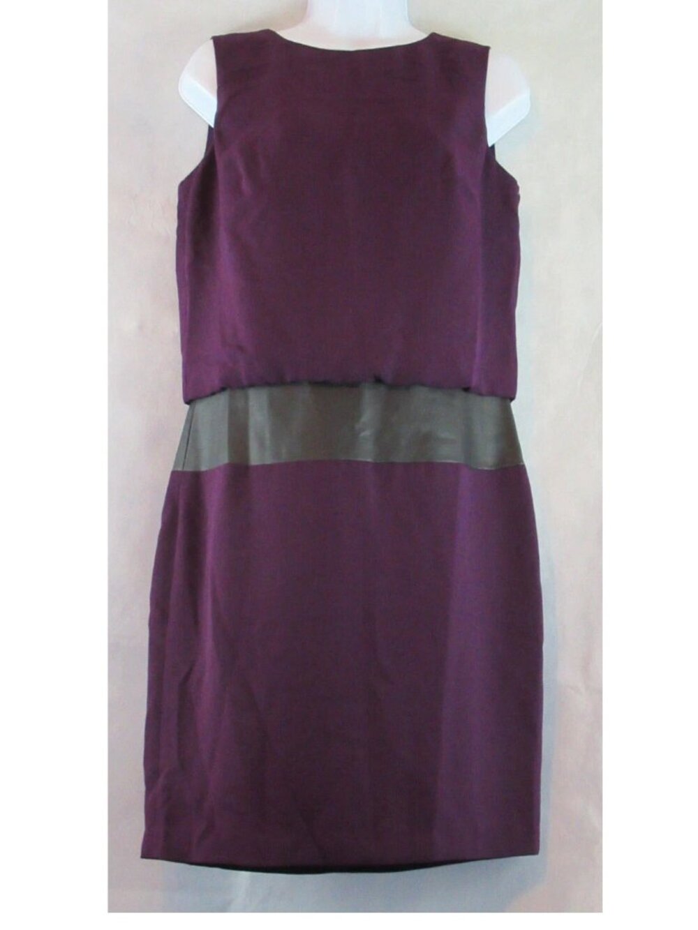 Lauren Ralph Lauren Women's Faux-Leather Panel Sleeveless Dress, Purple, Size 6